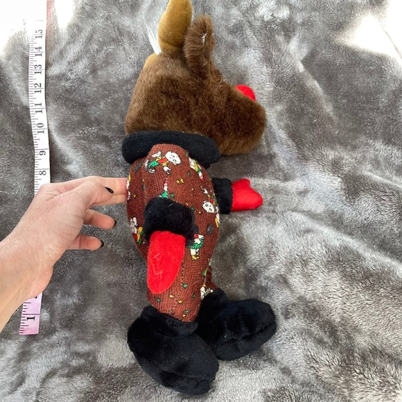 Rudolph Red Nosed Reindeer Plush w/ Pattern Body 15" Christmas Vtg Stuffed Toy - Picture 4 of 8